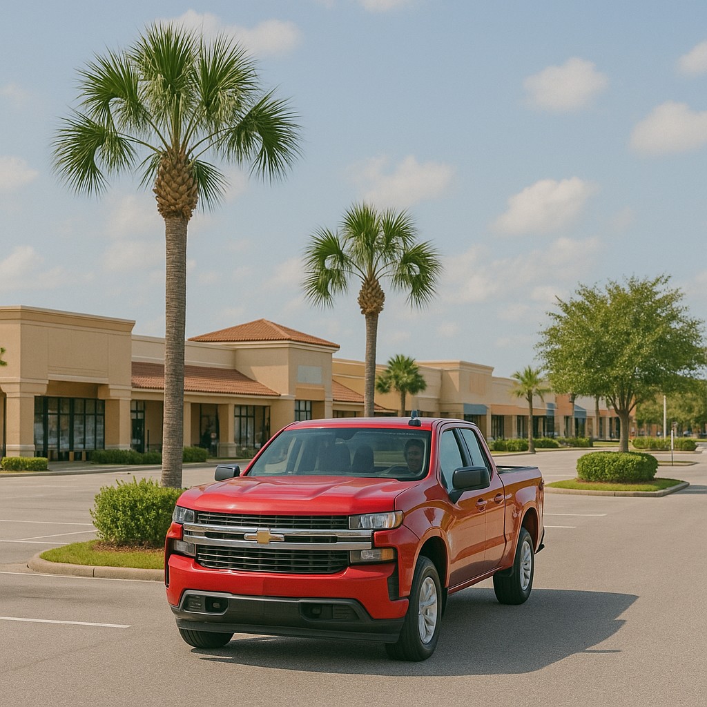 Truck in Parking Lot - Florida Auto Insurance - Think Safe Insurance